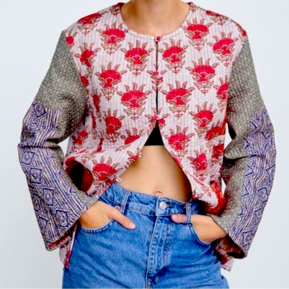 ZARA Quilted Multicolor Jacket: NWT Large